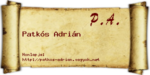 Patkós Adrián névjegykártya